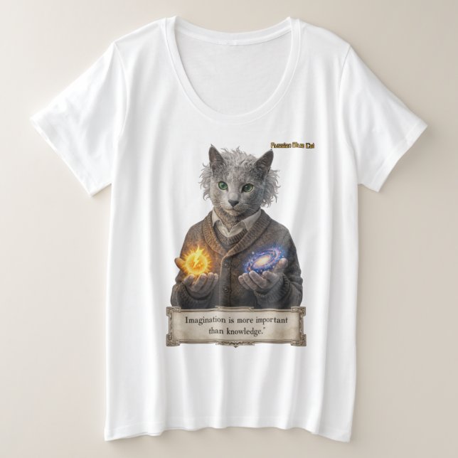 Russian Blue Einstein Cat - Imagination (Anverso del diseño)