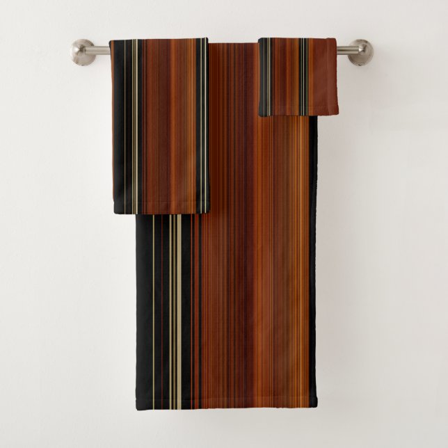 Rust Brown Modern Stripes  (In situ)