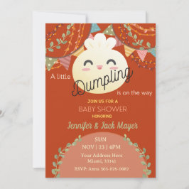 Rust Cute Little Dumpling Invitación Baby Shower