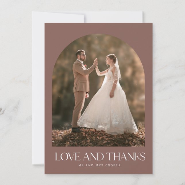 Rust Fall Photo Love Gracias Boda Gracias Tarjeta (Anverso)