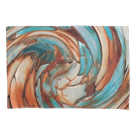 Rust N Blue Abstract Art Pillow Funda