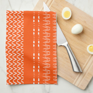 Rust Naranja Modern Mudcloth Kitchel Toalla