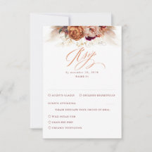 Rust Terracotta Floral Pampas Boda de Grass RSVP
