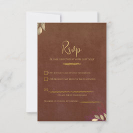 Rust Terracotta Velvet Luxe Boda de Oro RSVP