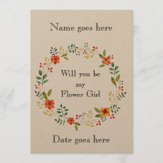 Rustic 5x7 ¿Serás mi invitación a los chicas de fl