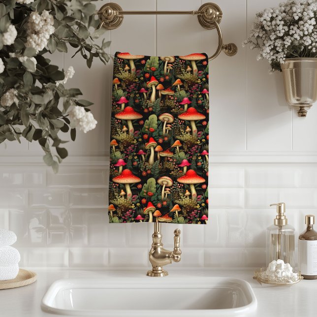 Rustic Aesthetic Towel Mushrooms & Wild Ferns (Rustic Aesthetic Towel Mushrooms & Wild Ferns)