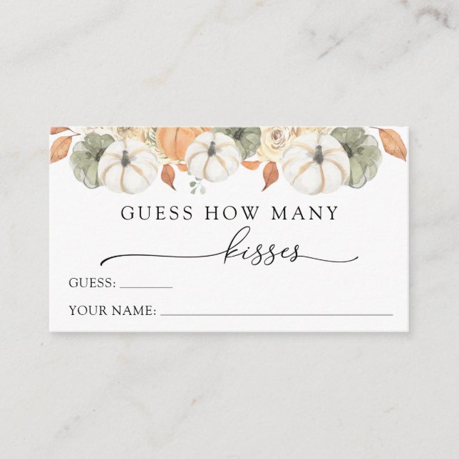 Rustic Autumn Adivinan Cuántos Besos Tiene Tarjeta (Anverso)