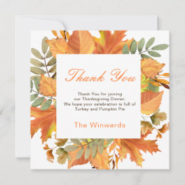 Rustic Autumn Fall Leaves Square Thanksgiving 