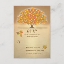 Rustic Autumn Tree RSVP con luces de trineo
