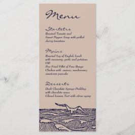 Rustic Beach Ocean Waves Boda Cena Menú