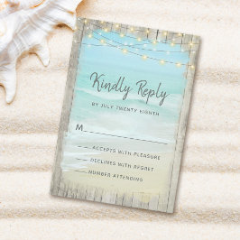 Rustic Beach String ilumina la boda maderera RSVP