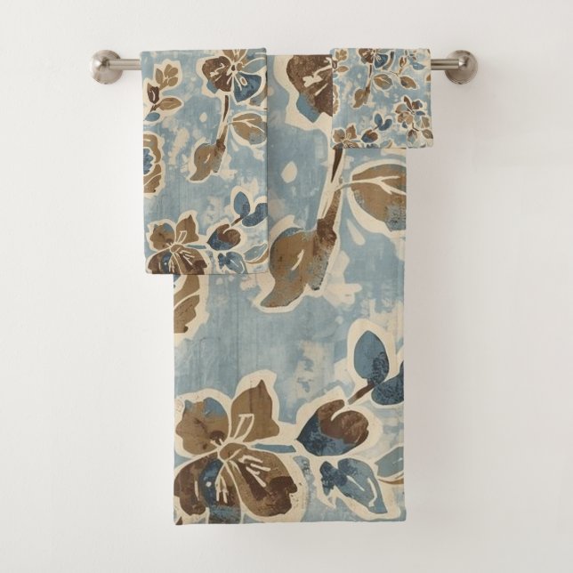 Rustic Blue Brown Tan Floral (In situ)