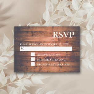 Rustic Brown Wood String Lights   Tarjetas RSVP