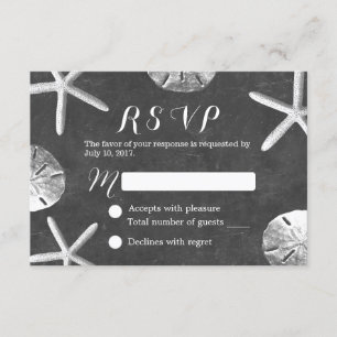 Rustic Chalkboard Beach Wedding RSVP