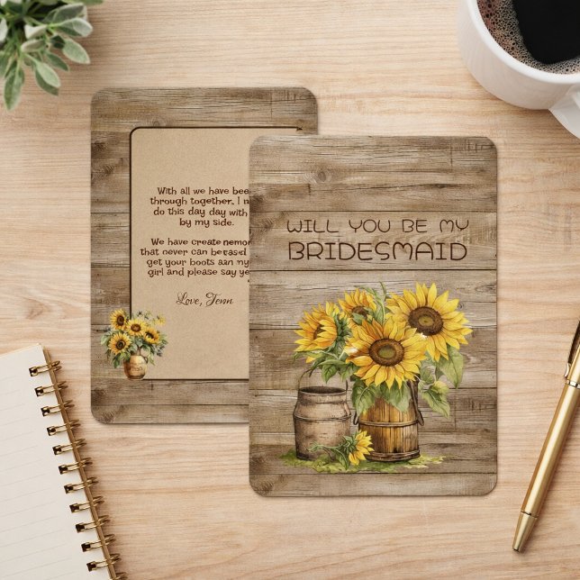 Rustic Charm Sunflowers Bridesmaid Proposal (Subido por el creador)