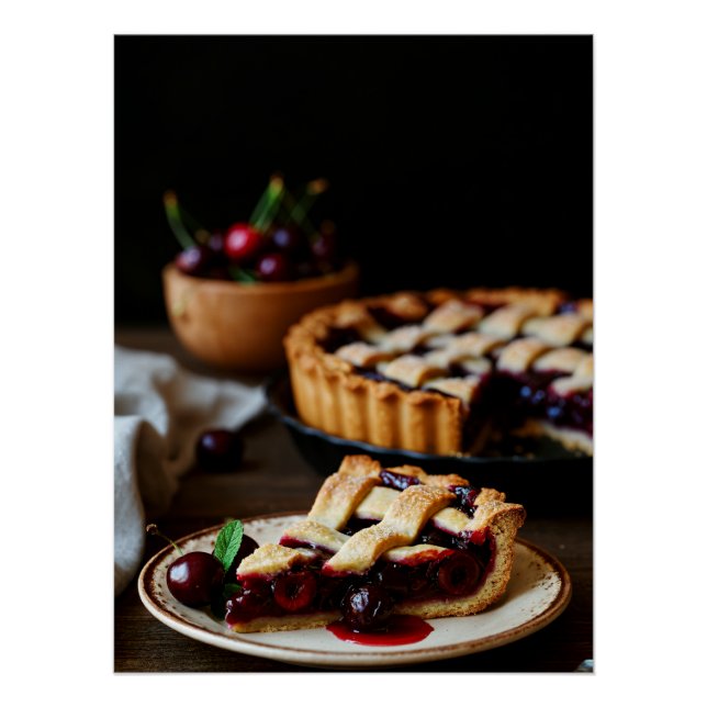 Rustic Cherry Pie Poster (Anverso)