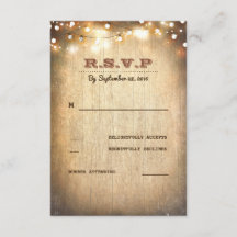 Rustic Country String ilumina las tarjetas RSVP de