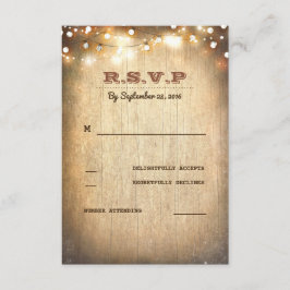 Rustic Country String ilumina las tarjetas RSVP de