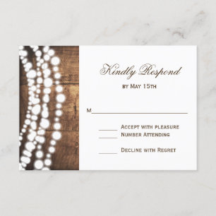 Rustic Country String ilumina las tarjetas RSVP de