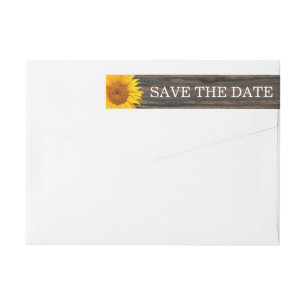 Rustic Dark Wood & Sunflower Wedding Save the Date