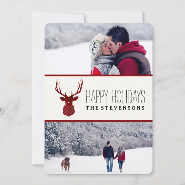 RUSTIC DEER | TARJETA FOTOGRÁFICA DE FESTIVIDAD DE (Anverso)