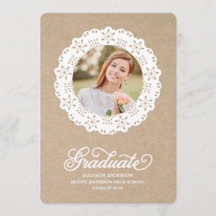 Rustic Doily   Invitación a la fiesta de graduació