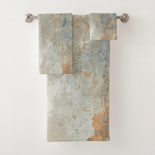 Rustic Dusty Blue Light Brown Abstract Farmhouse (In situ)
