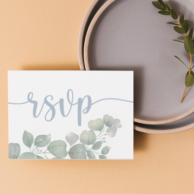Rustic Dusty Blue RSVP Boda  (Subido por el creador)