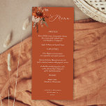 Rustic Earth & Champagne Florals - Menú Terracota<br><div class="desc">Haga coincidir sus invitaciones o temas de boda o fiesta con su hermoso menú Rústico Earth & Champagne Florals en Terracotta. Flores de acuarela pintadas a mano en color de agua en melocotón, beige de champán, crema y terracota de borgoña (terracota) son los protagonistas de este menú rústico. Cree el...</div>