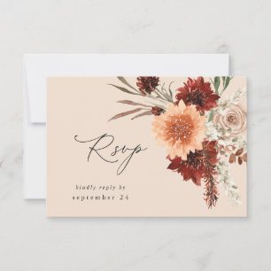 Rustic Earth & Champagne Florals w Meal RSVP - BEI