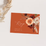 Rustic Earth & Champagne Florals w Meal RSVP -TC<br><div class="desc">Envíe un divertido y elegante, moderno Rustic Earth & Champagne Florals en Terra Cotta RSVP con su tarjeta de visita para bodas y fiestas, incluyendo fiestas de graduación. Vea nuestra colección para una opción sin comida. Flores de acuarela pintadas a mano en melocotón, beige de champán, crema y barro de...</div>