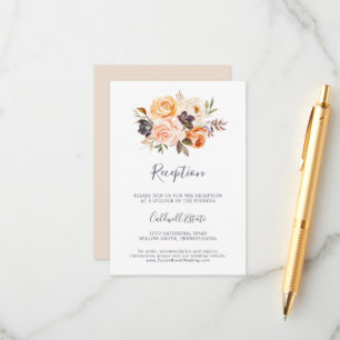 Rustic Earth Florals Boda Recepción Insertar Tarje