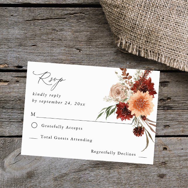 Rustic Earth y Champagne Florines no Meal RSVP (Subido por el creador)
