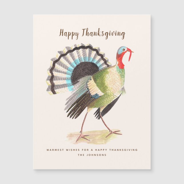 Rustic Elegant Turkey Feliz Día de Acción de Graci (Anverso)