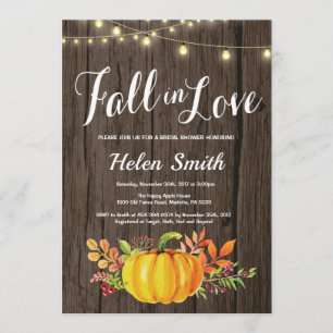 Rustic Fall String ilumina la invitación a la duch