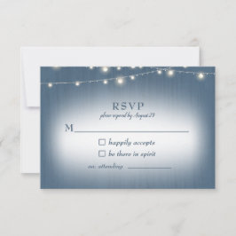 Rustic Farmhouse Blue Lights Wedding RSVP
