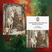 Rustic Farmhouse Cow Horse Country Christmas Card 