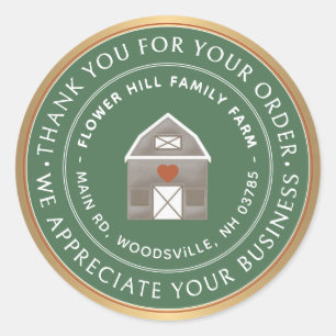 Rustic Farmhouse Gold Border Gracias Pegatina