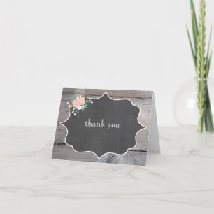 Rustic Floral Chalkboard Notas de agradecimiento