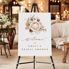 Rustic Floral Coffee Theme Bridal Shower Welcome