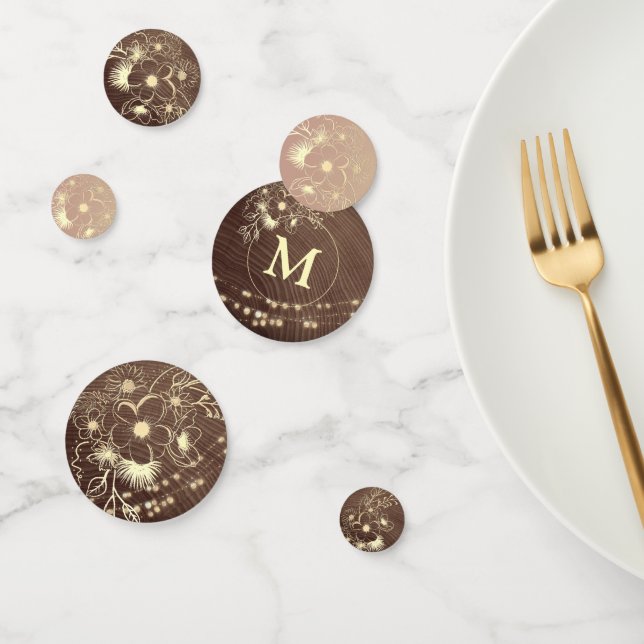 Rustic Floral String Lights Boda Confetti (Grupo)