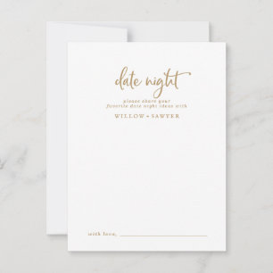 Rustic Gold Script Fecha Noche Idea Tarjeta de Con