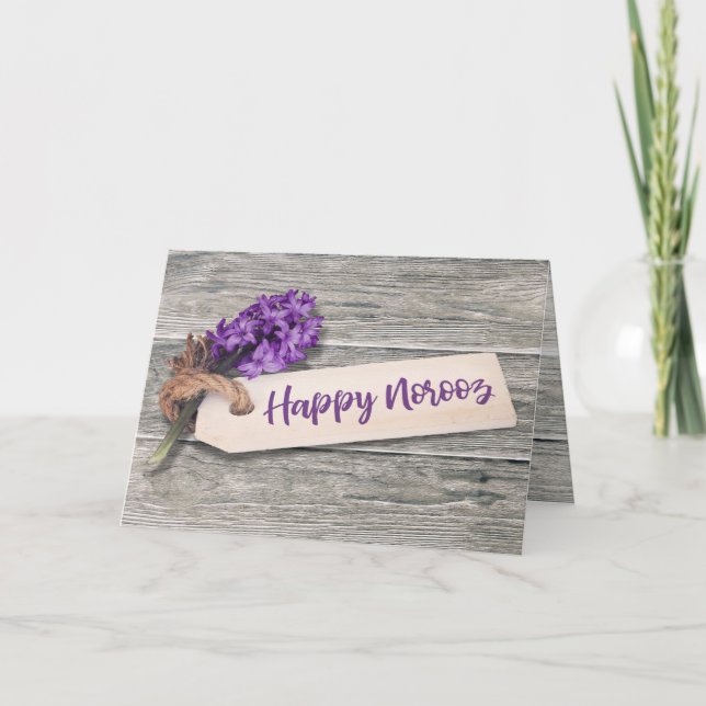 Rustic Happy Norooz Hyacinth - Tarjeta de saludo (Anverso)