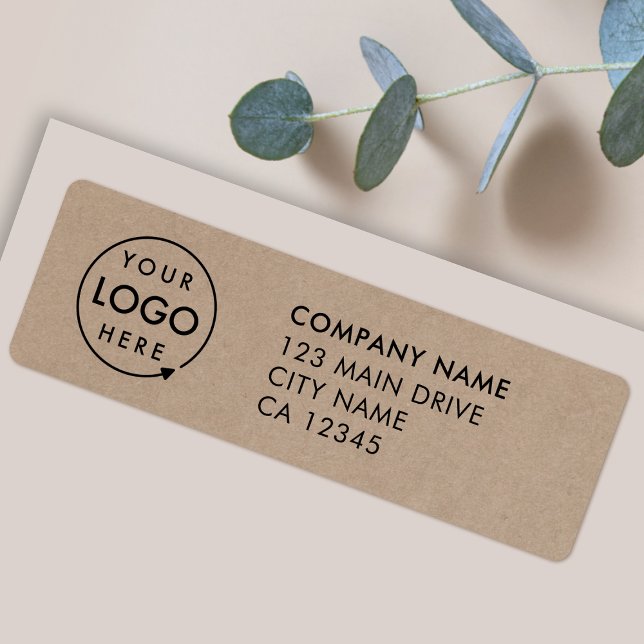 Rustic Kraft | Etiqueta de dirección de empresa co (Rustic kraft return address labels for your business - simple, professional & easy to customize)