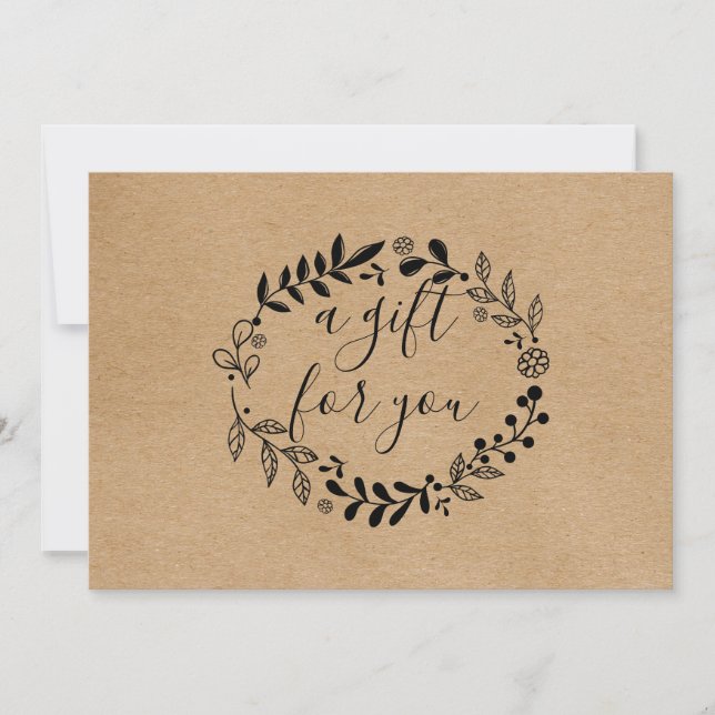 Rustic Kraft Garland Gift Certificate Loyalty Card (Anverso)
