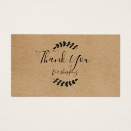 Rustic Kraft Gracias Por La Tarjeta De Descuento D