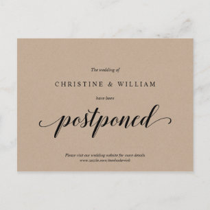 Rustic Kraft,, Invitación de Boda Pospuesta
