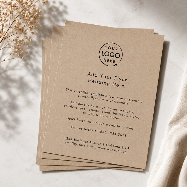 Rustic Kraft | Logotipo Empresarial Publicidad Mod (Modern minimal versitile rustic kraft flyer template by Guava - clean, sleek, and fully customizable)