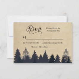 Rustic Kraft Pine Trees Boda de Invierno RSVP