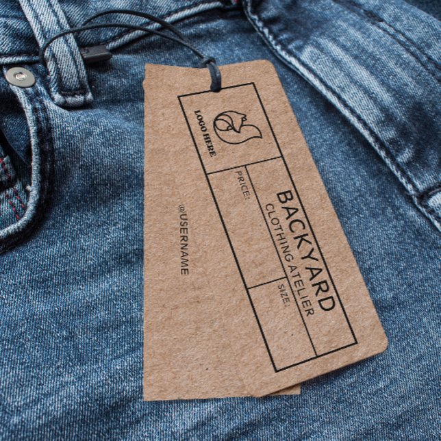 Rustic Kraft Social Media Iconos etiqueta de colga (Rustic Kraft Social Media Icons Clothing Hang Tag)